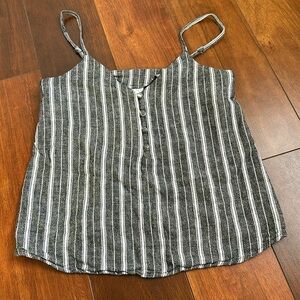 Abound Womens Gray/White Striped Tank Top XXS